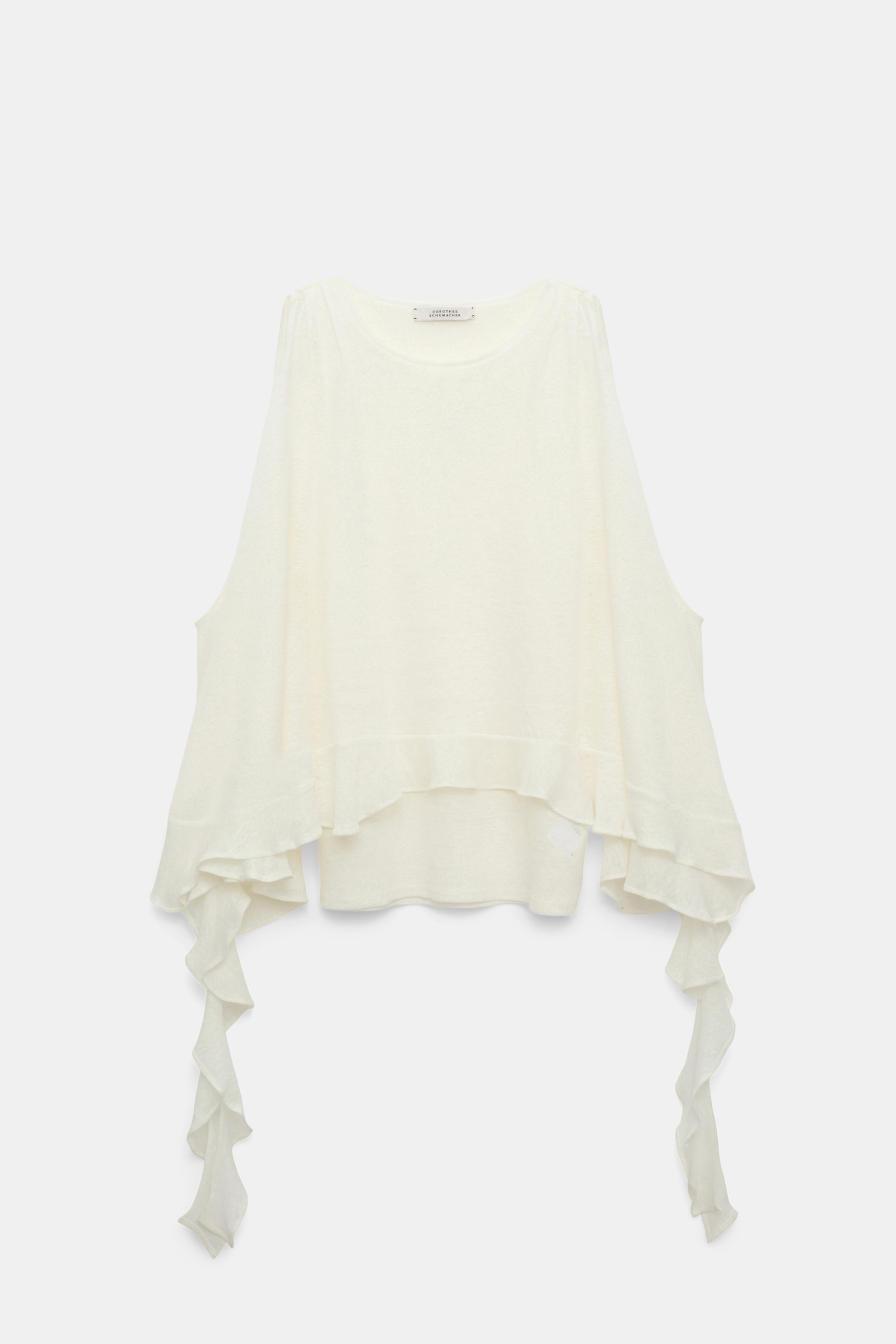 Dorothee Schumacher Top aus Hanf mit Volants camellia white
