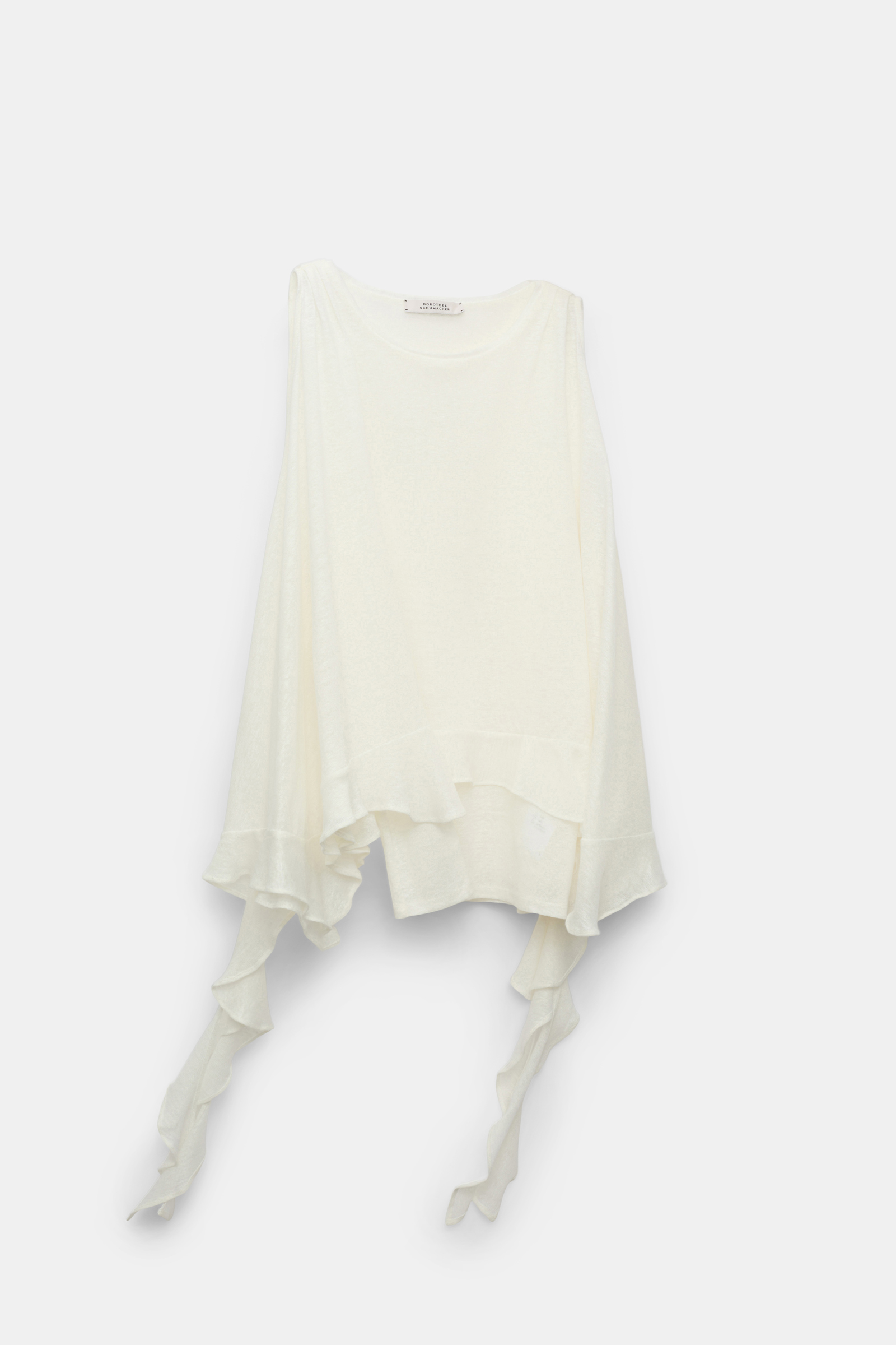 Dorothee Schumacher Top aus Hanf mit Volants camellia white