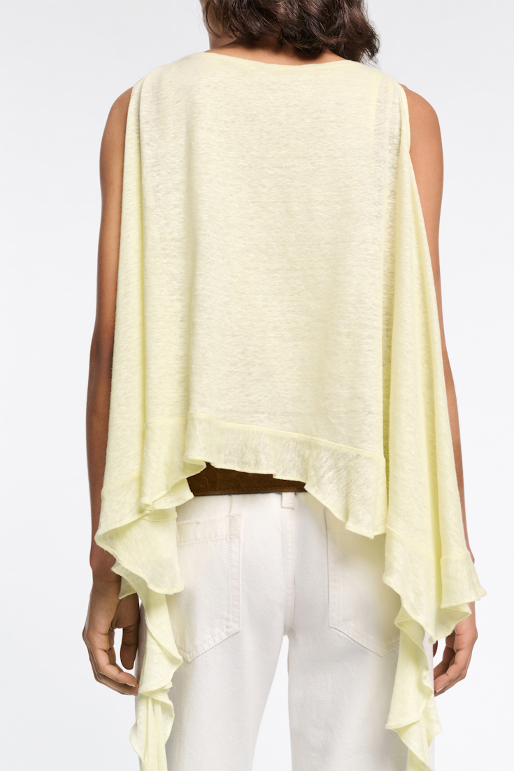 Dorothee Schumacher Top aus Hanf mit Volants light lemon