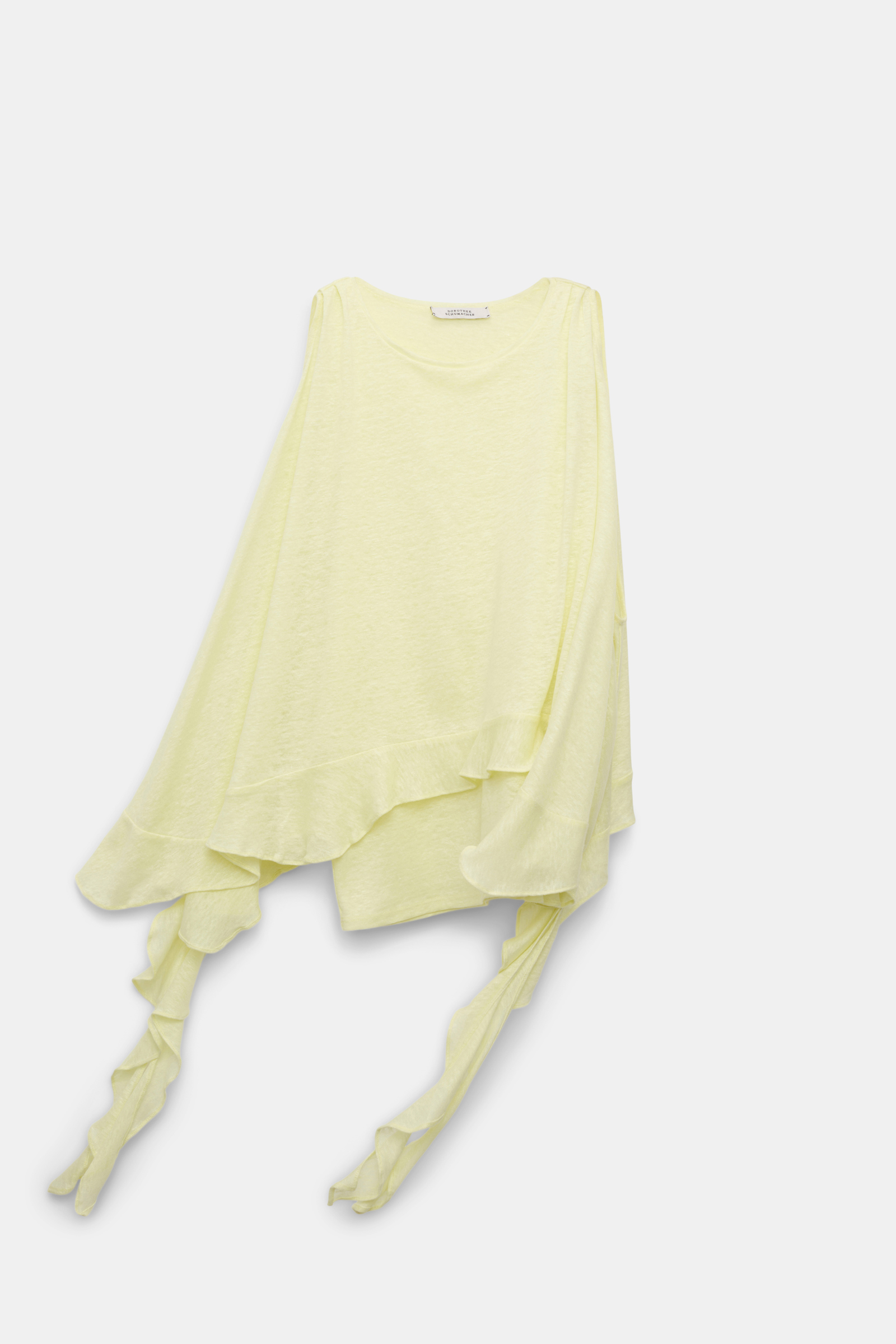 Dorothee Schumacher Top aus Hanf mit Volants light lemon