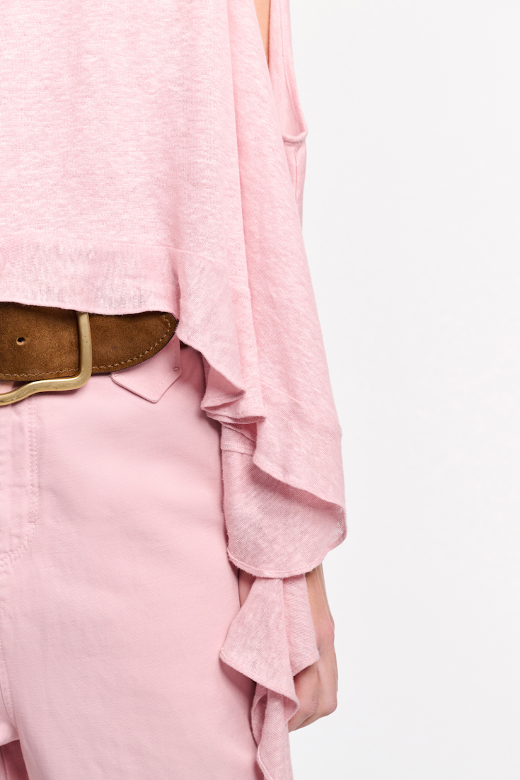 Dorothee Schumacher Top aus Hanf mit Volants milky rose