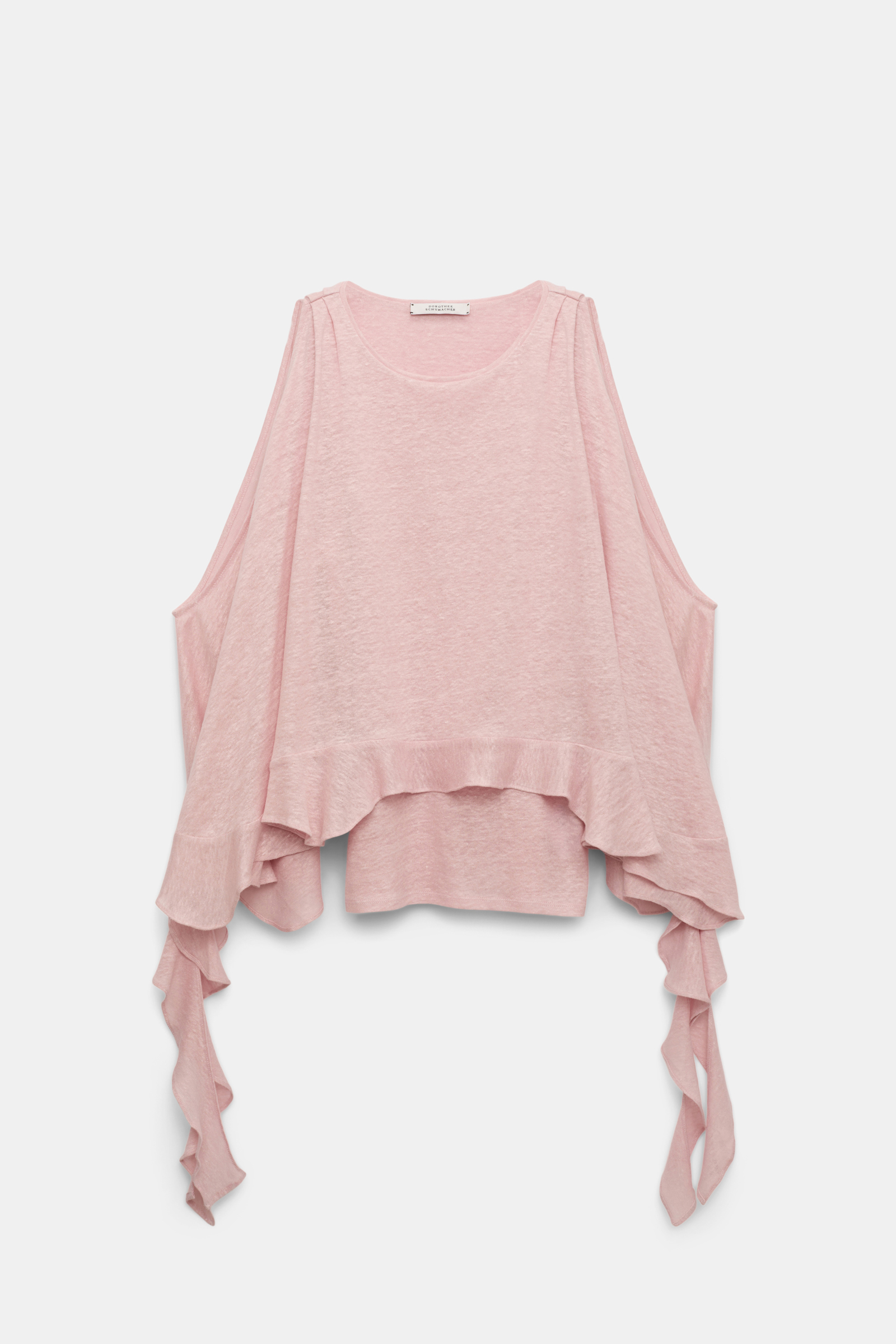 Dorothee Schumacher Top aus Hanf mit Volants milky rose