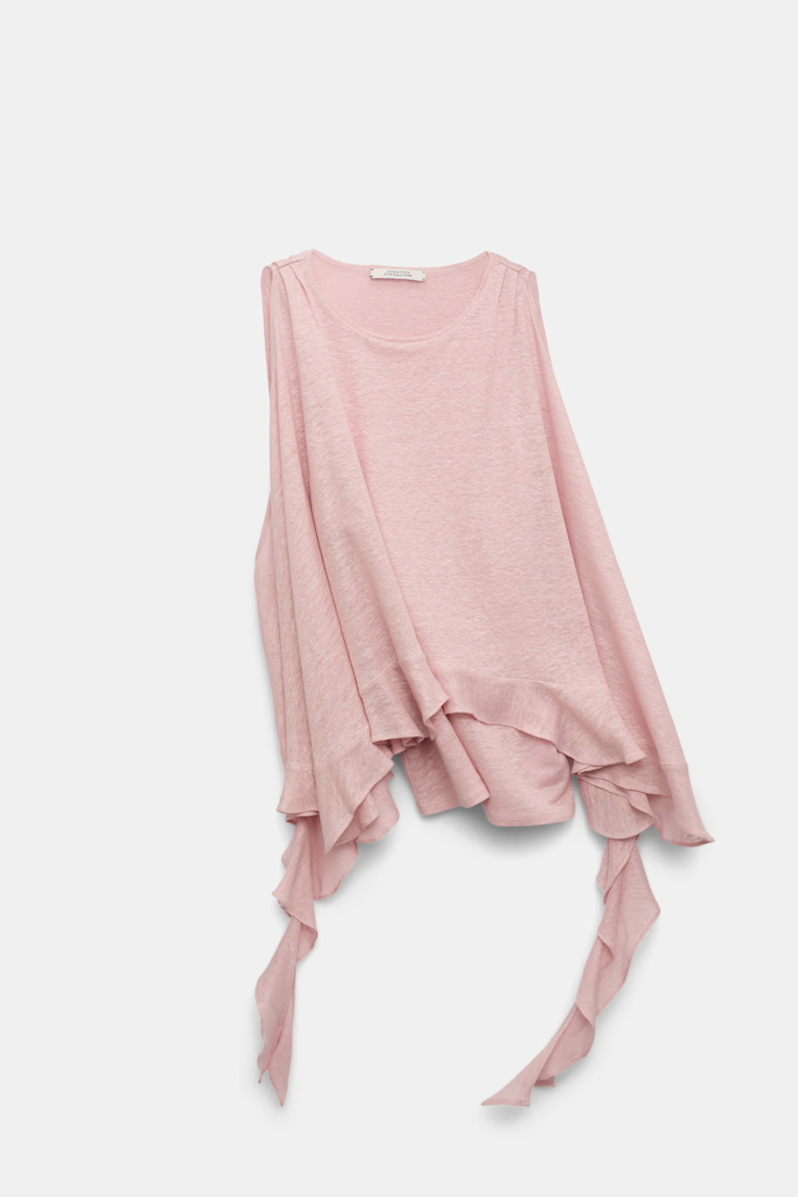 Dorothee Schumacher Top aus Hanf mit Volants milky rose