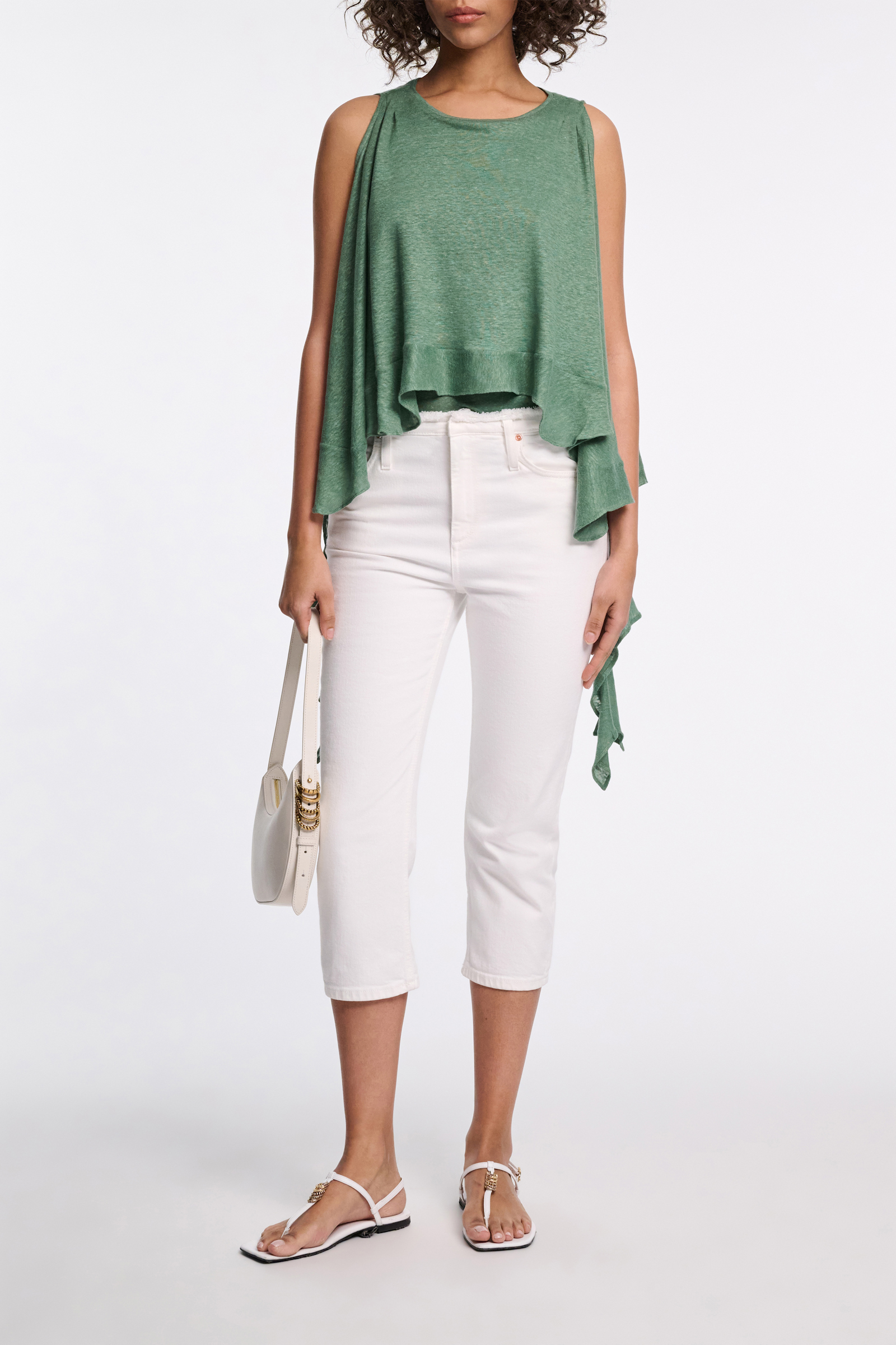 Dorothee Schumacher Top aus Hanf mit Volants jade