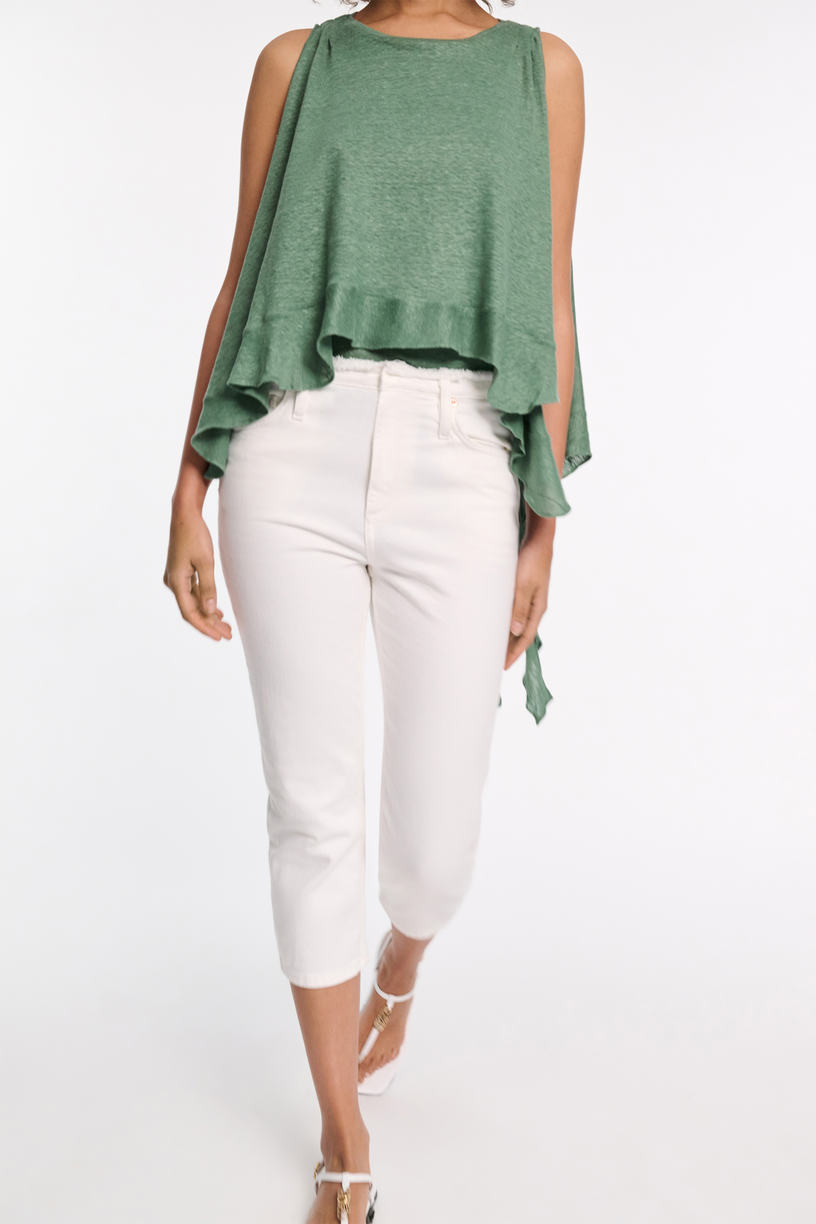 Dorothee Schumacher Top aus Hanf mit Volants jade