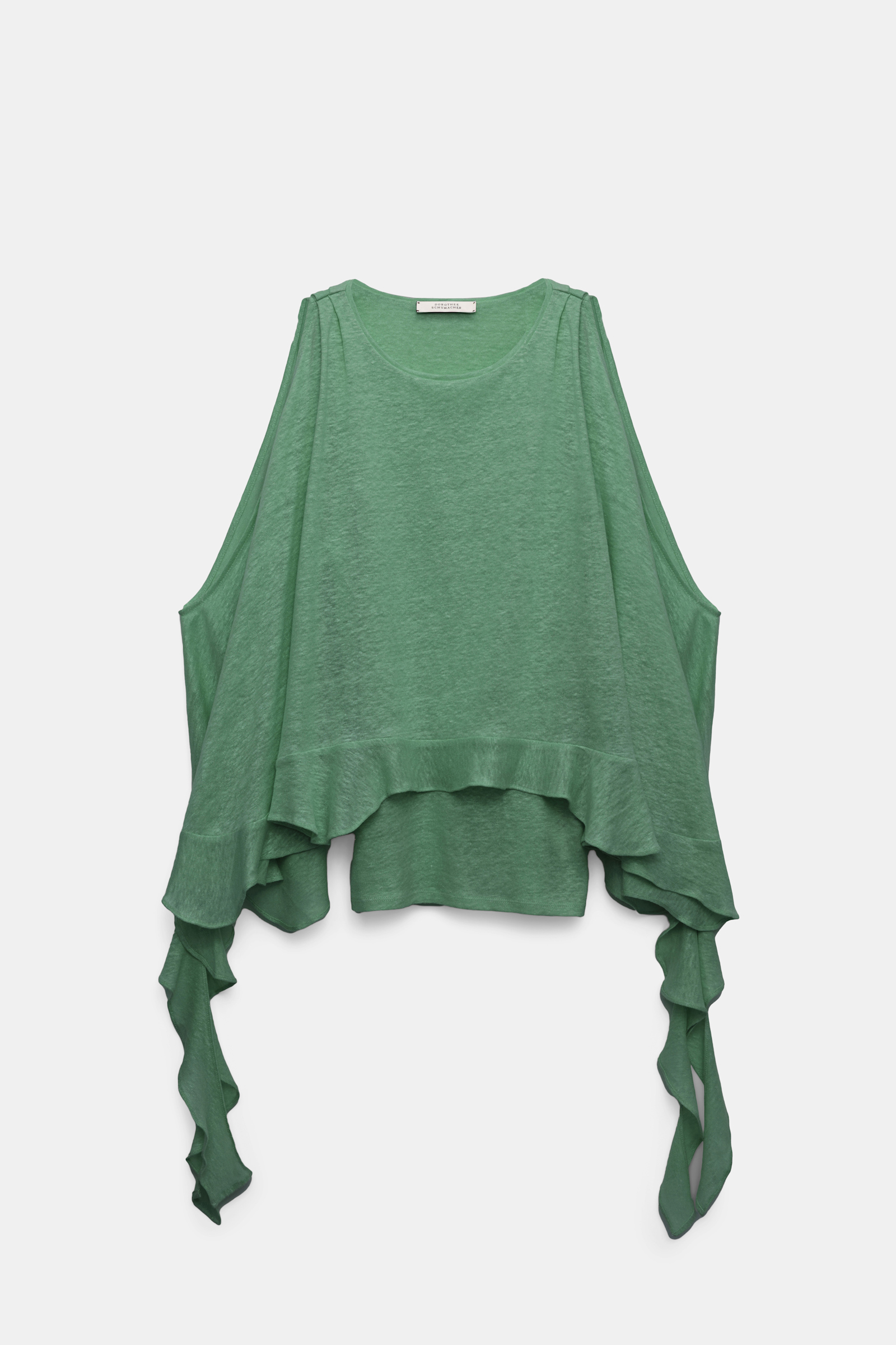 Dorothee Schumacher Top aus Hanf mit Volants jade