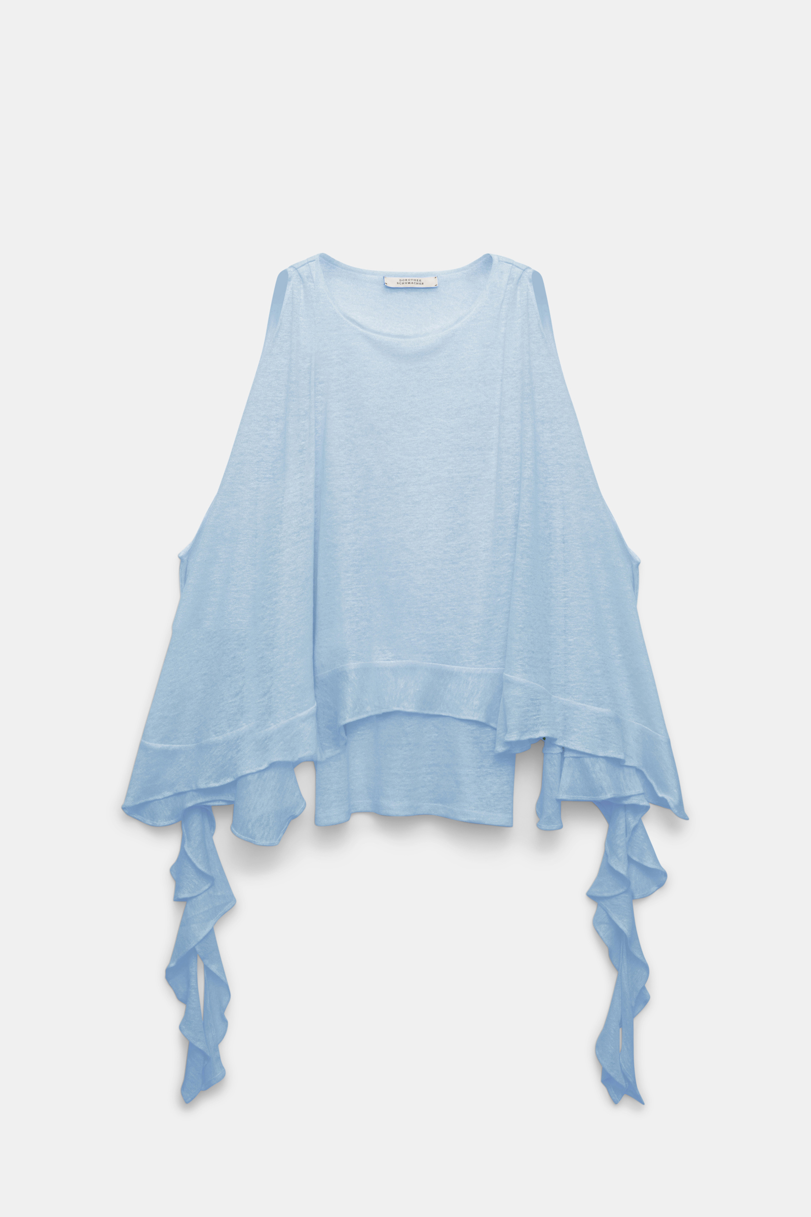 Dorothee Schumacher Hemp tank top with ruffles powder blue II
