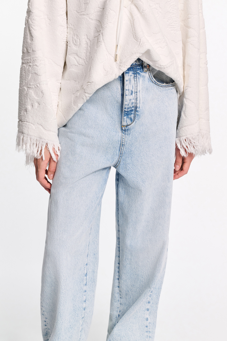 Dorothee Schumacher Terry floral jacquard hoodie camellia white