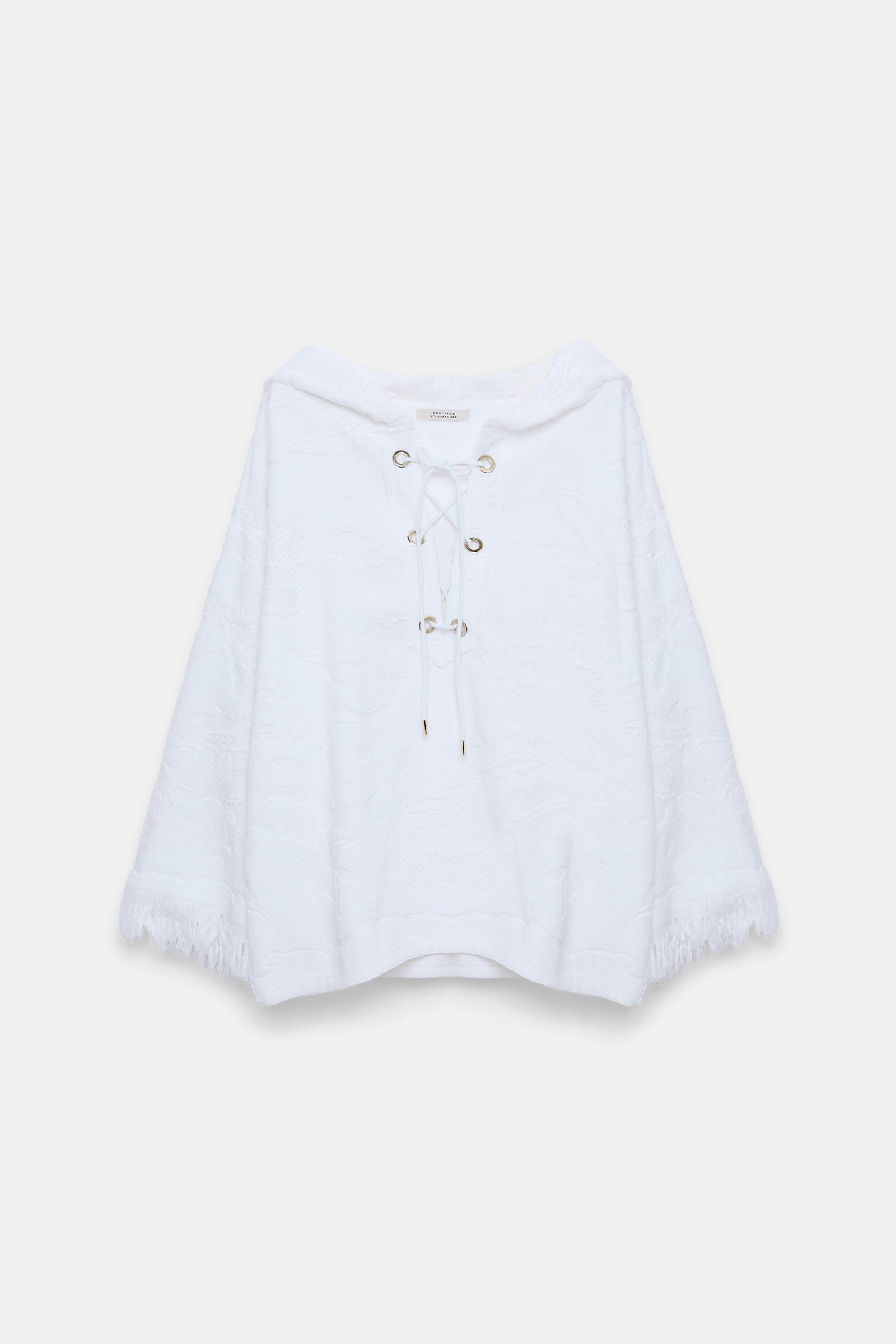 Dorothee Schumacher Terry floral jacquard hoodie camellia white