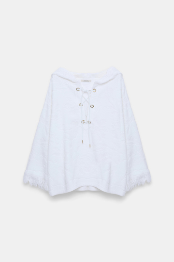 Dorothee Schumacher Terry floral jacquard hoodie camellia white
