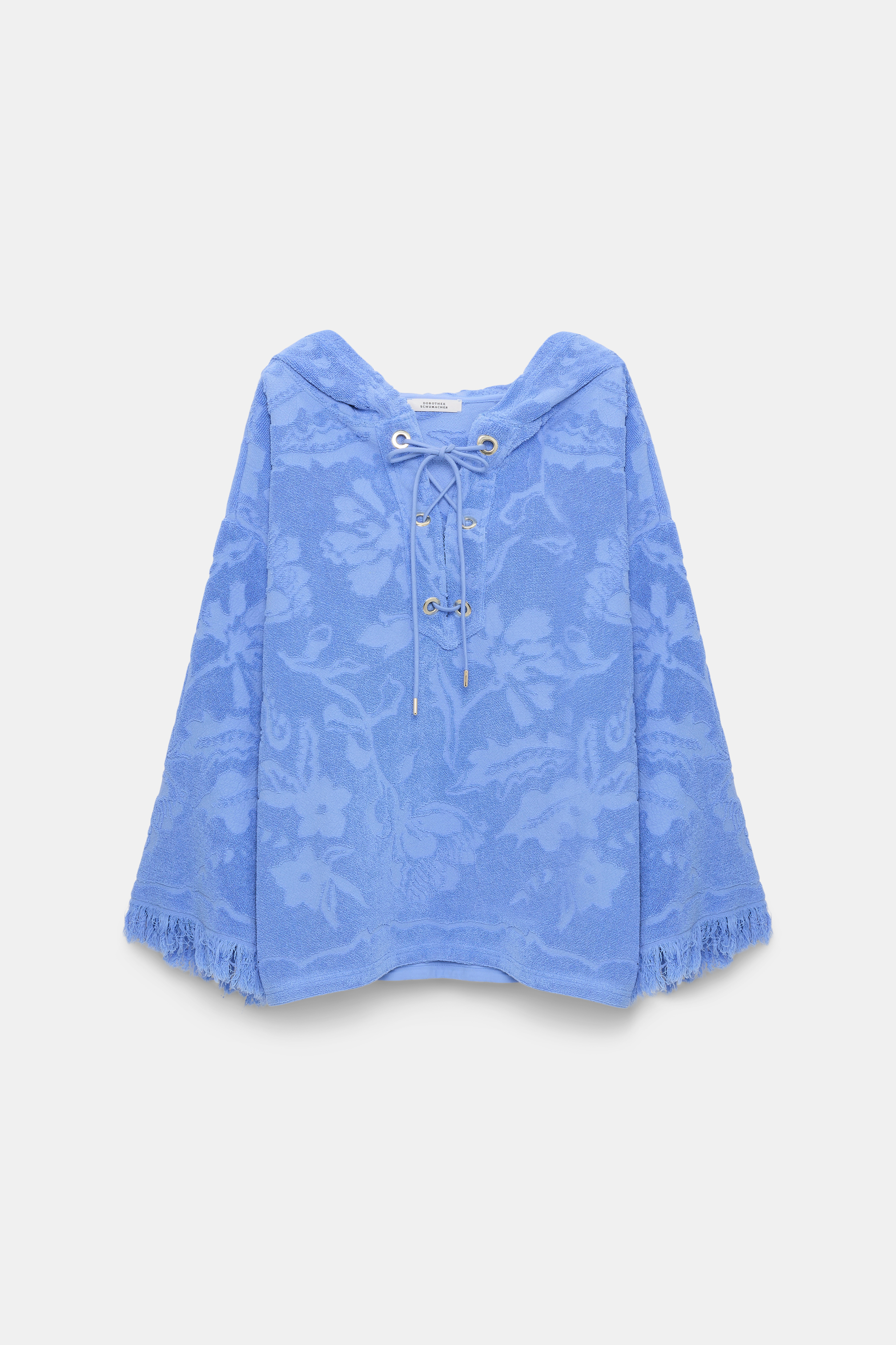 Dorothee Schumacher Terry floral jacquard hoodie light cornflower