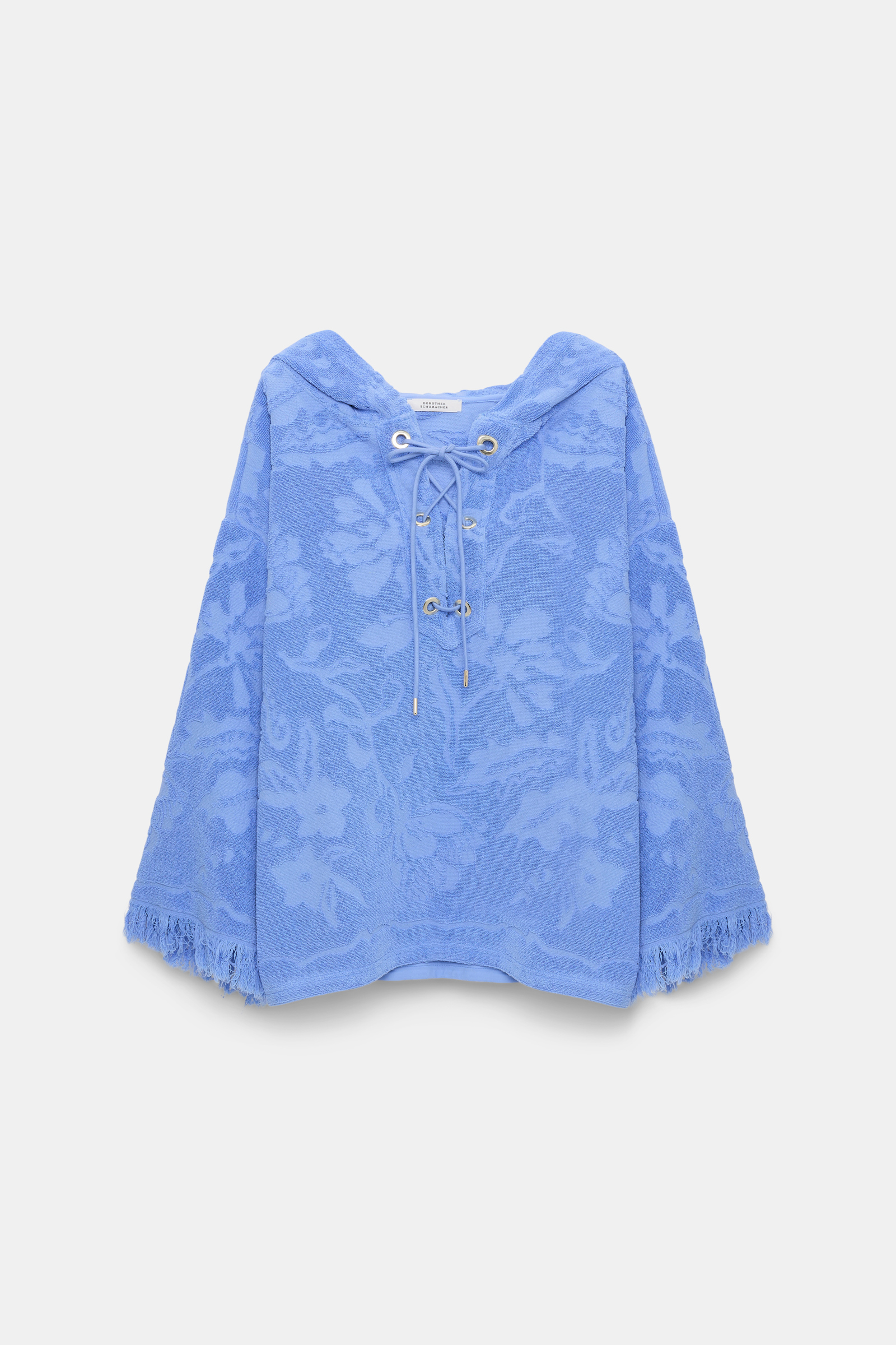 Dorothee Schumacher Terry floral jacquard hoodie light cornflower