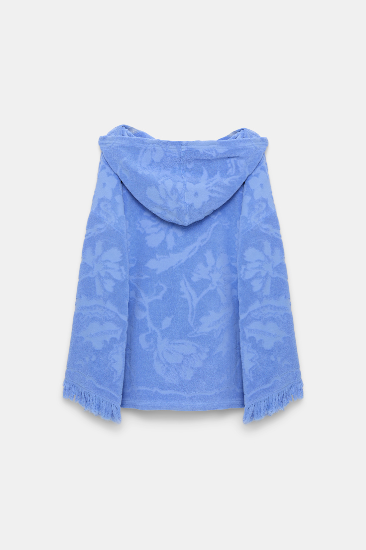 Dorothee Schumacher Terry floral jacquard hoodie light cornflower