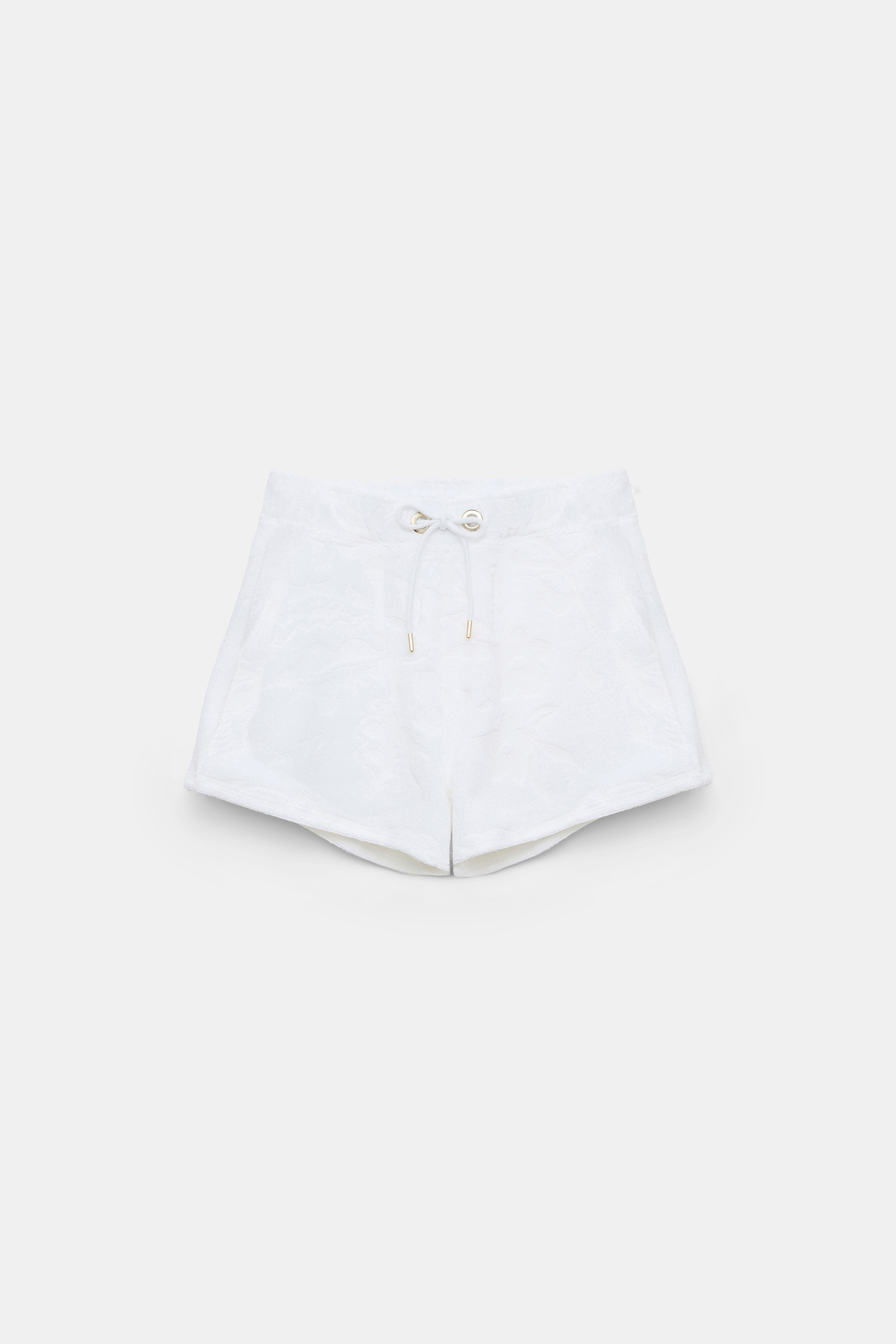 Dorothee Schumacher Terry floral jacquard drawstring shorts camellia white