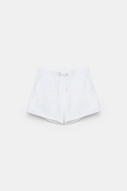 Dorothee Schumacher Terry floral jacquard drawstring shorts camellia white