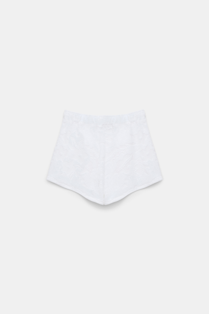 Dorothee Schumacher Terry floral jacquard drawstring shorts camellia white