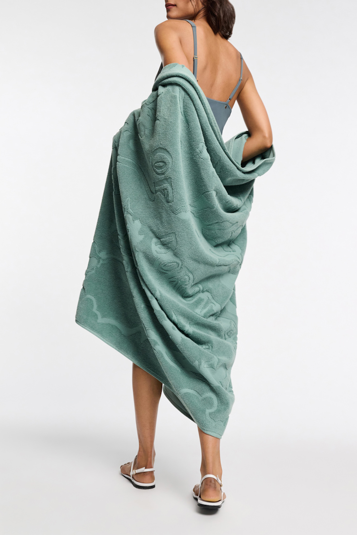 Dorothee Schumacher Terry floral jacquard hand towel jade