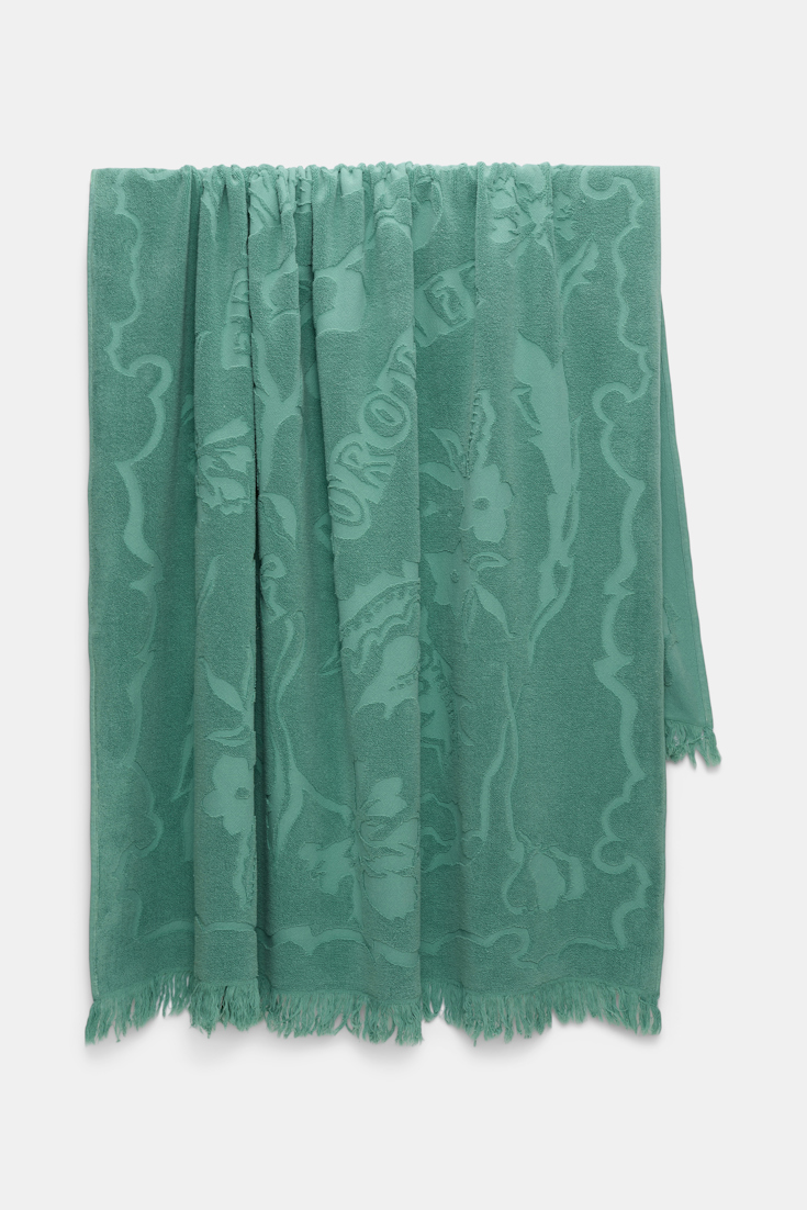 Dorothee Schumacher Terry floral jacquard hand towel jade