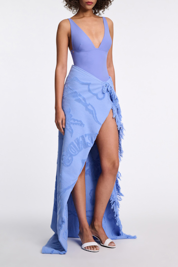 Dorothee Schumacher Handtuch mit floralem Muster light cornflower