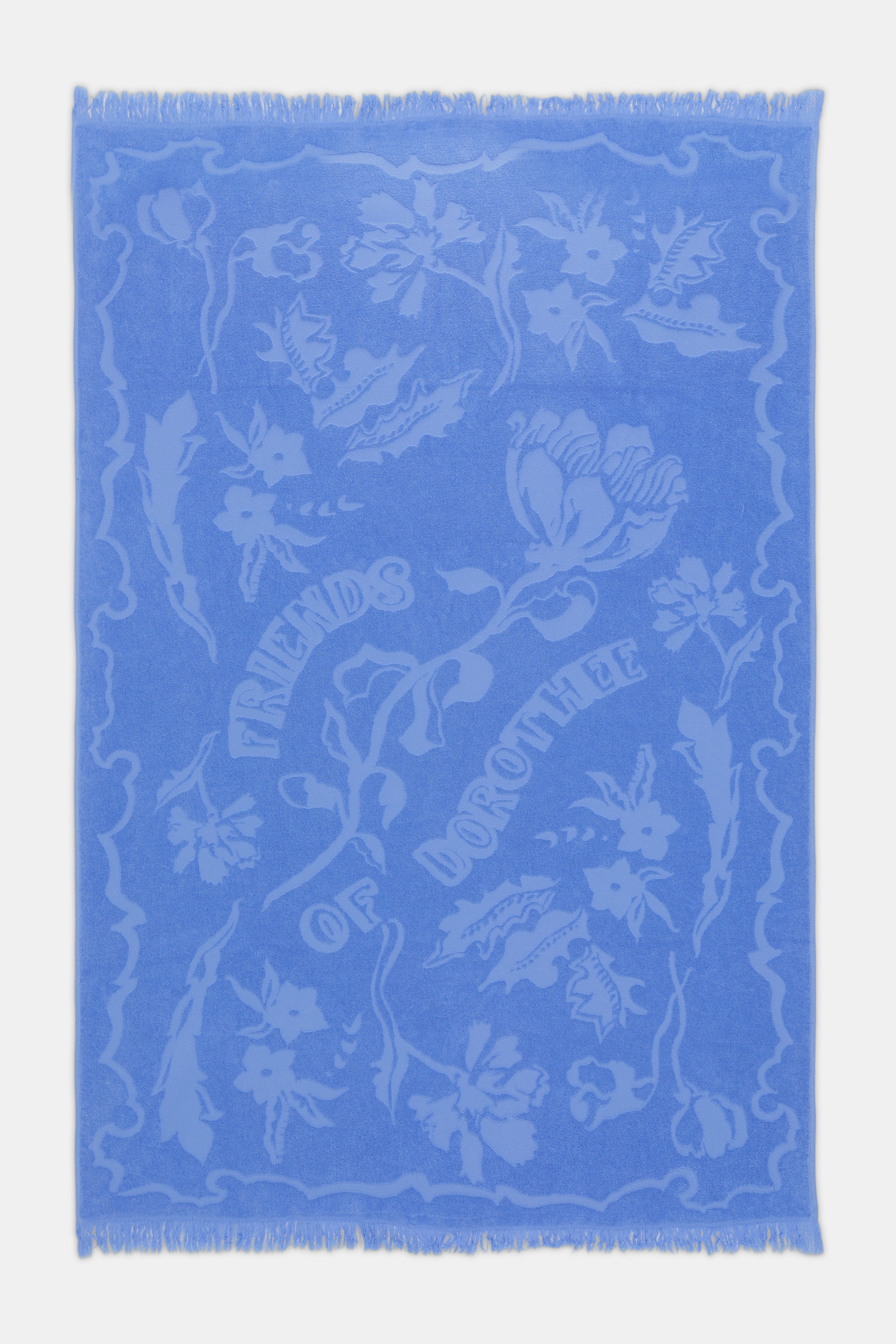Dorothee Schumacher Terry floral jacquard hand towel light cornflower