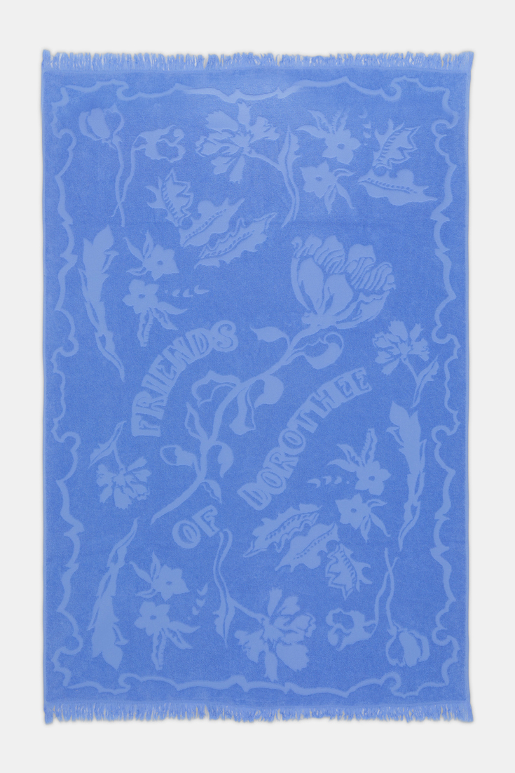 Dorothee Schumacher Terry floral jacquard hand towel light cornflower