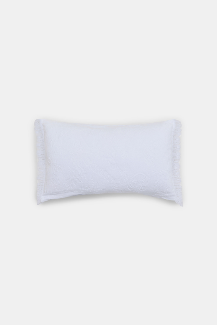 Dorothee Schumacher Terry floral jacquard cushion camellia white