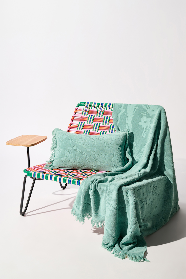 Dorothee Schumacher Terry floral jacquard cushion jade