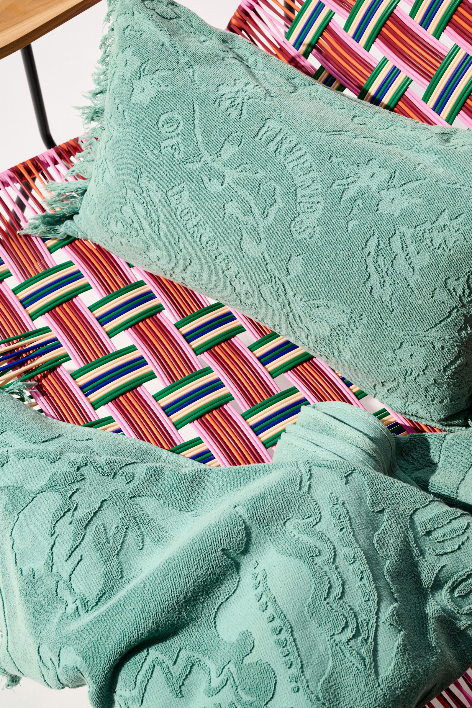 Dorothee Schumacher Terry floral jacquard cushion jade