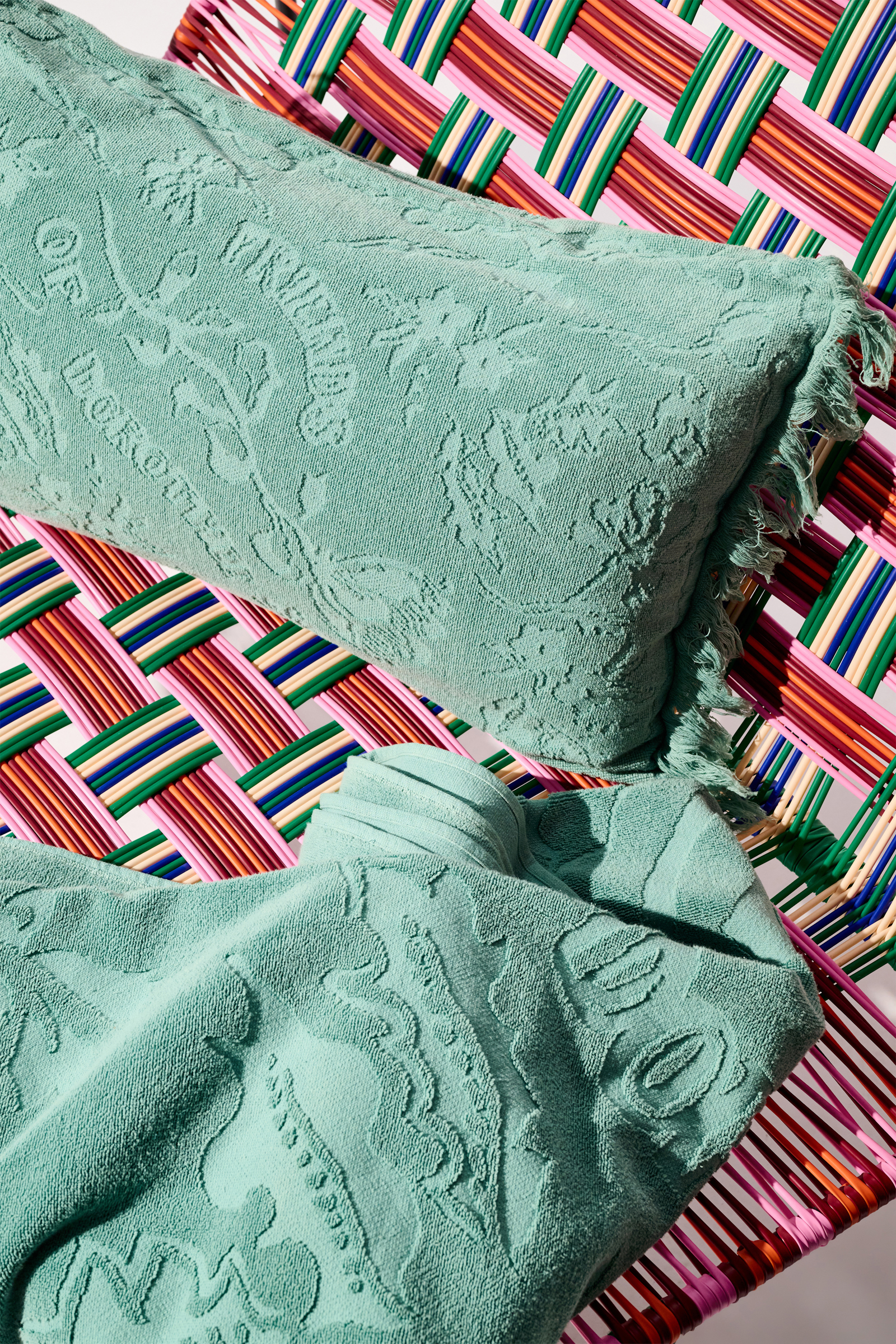 Dorothee Schumacher Terry floral jacquard cushion jade