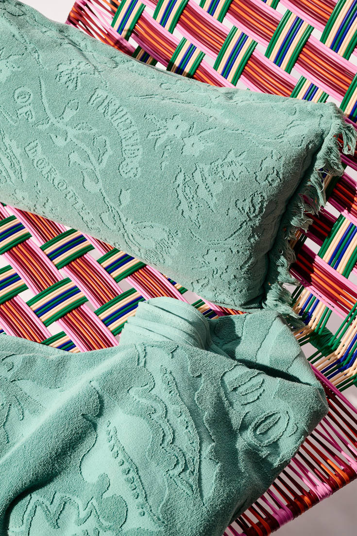 Dorothee Schumacher Terry floral jacquard cushion jade