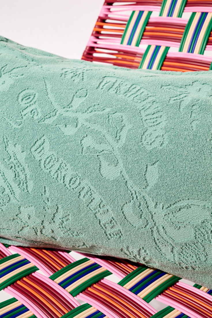 Dorothee Schumacher Terry floral jacquard cushion jade