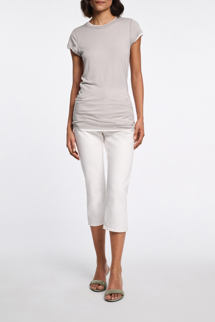 Dorothee Schumacher Zweilagiges Kurzarmshirt mint white mix