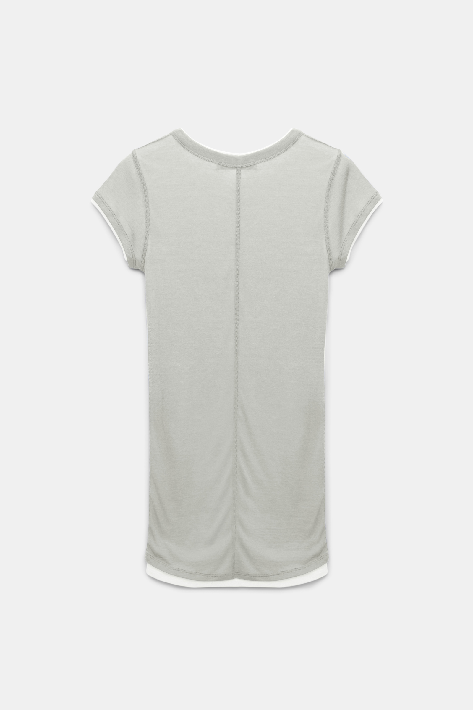 Dorothee Schumacher Zweilagiges Kurzarmshirt mint white mix