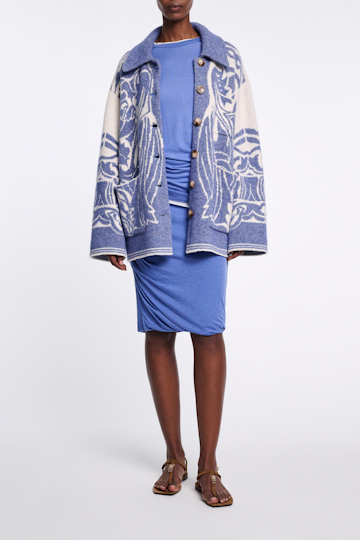 Dorothee Schumacher Double layer T-shirt cornflower white mix