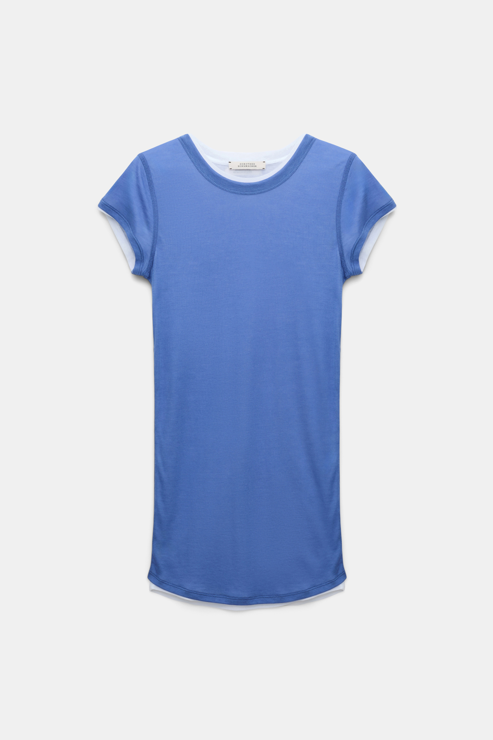 Dorothee Schumacher Double layer T-shirt cornflower white mix