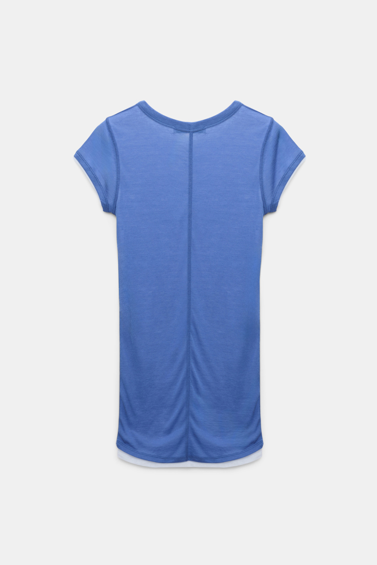 Dorothee Schumacher Double layer T-shirt cornflower white mix