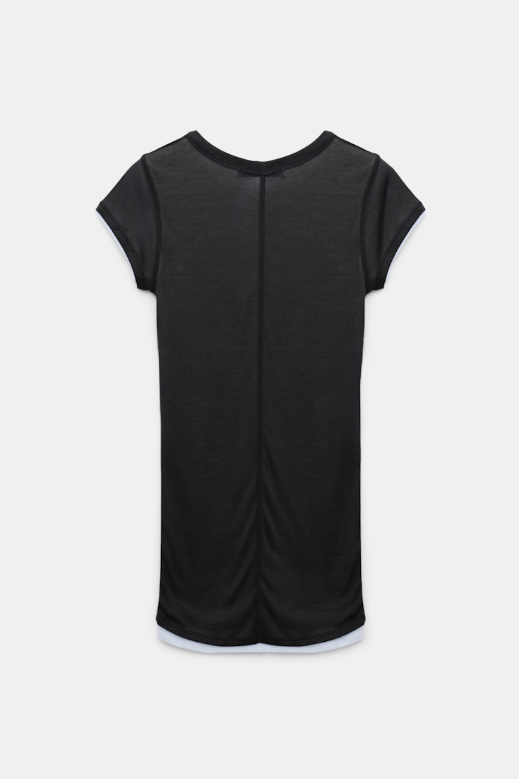 Dorothee Schumacher Zweilagiges Kurzarmshirt white black friends
