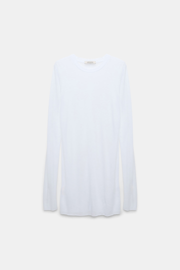 Dorothee Schumacher Slightly see-through T-shirt with extra long sleeves pure white