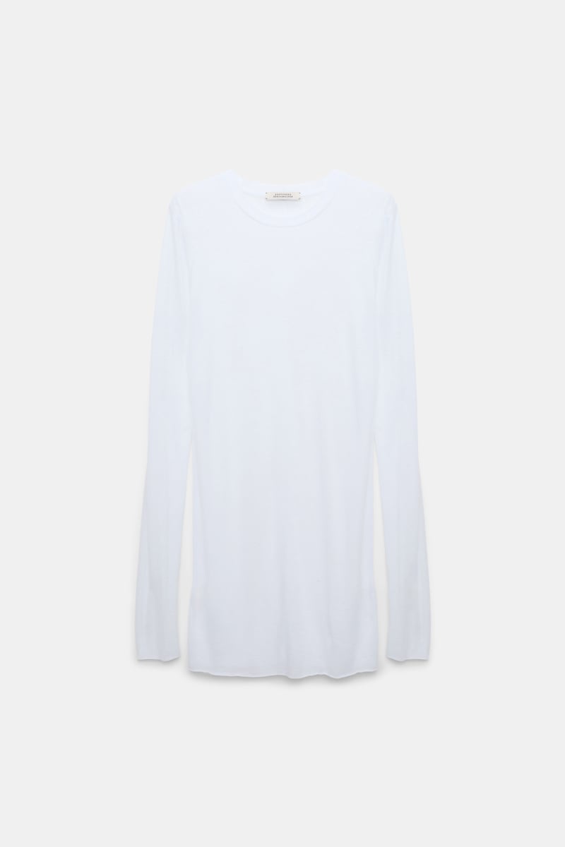 Dorothee Schumacher Double Layer T-shirt With Extra Long Sleeves In White