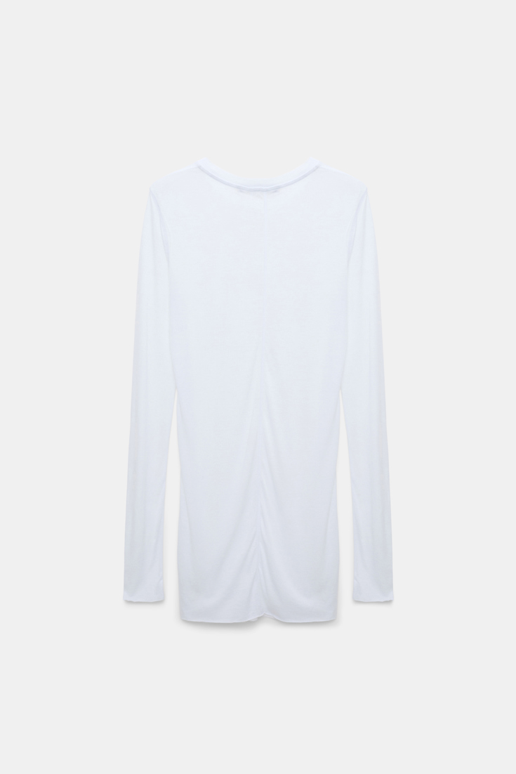 Dorothee Schumacher Slightly see-through T-shirt with extra long sleeves pure white