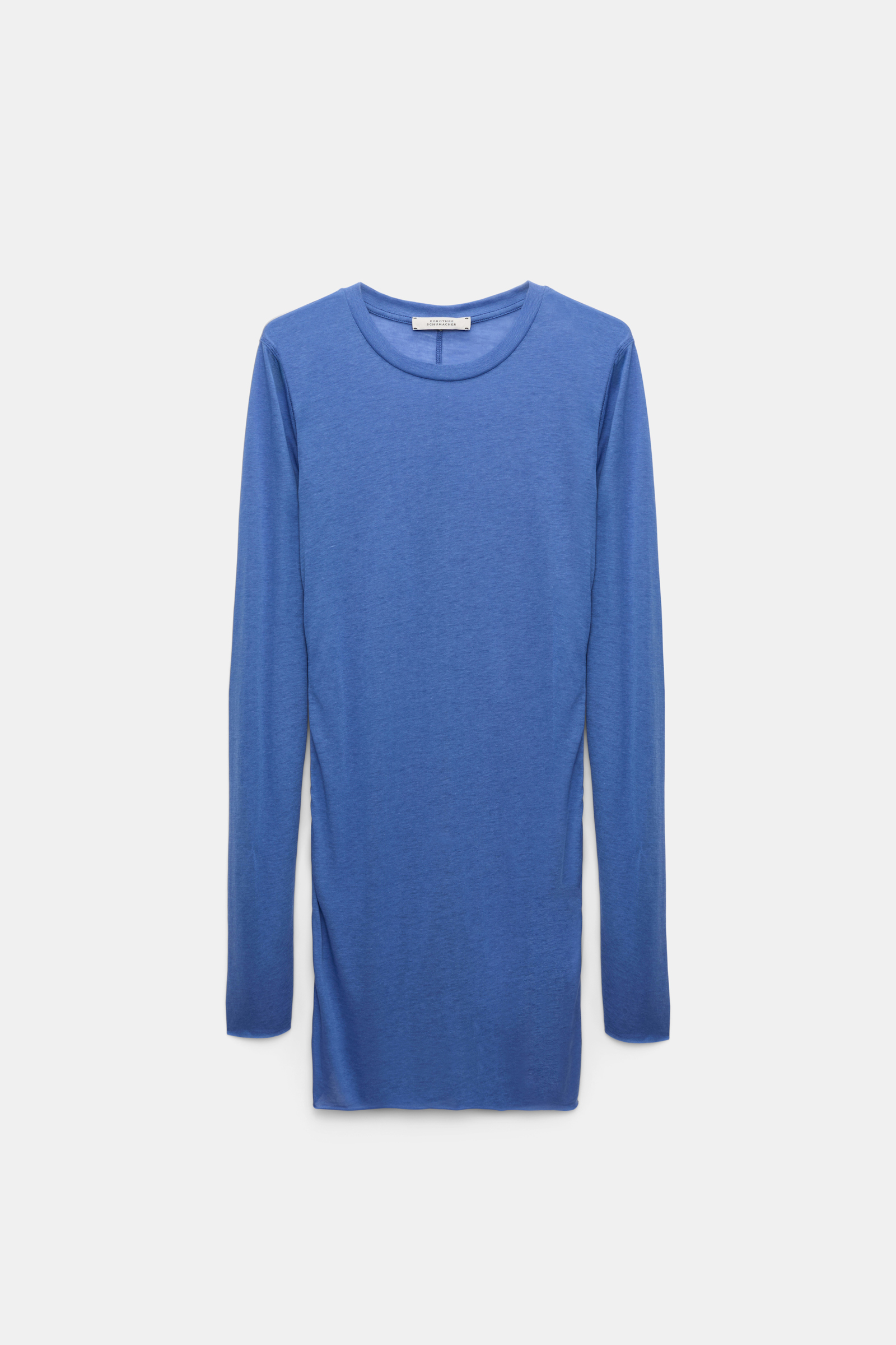 Dorothee Schumacher Slightly see-through T-shirt with extra long sleeves milky cornflower