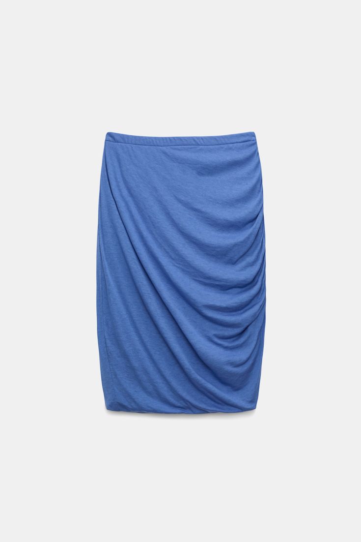 Dorothee Schumacher Double layer draped skirt milky cornflower