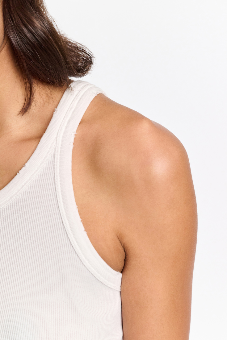 Dorothee Schumacher Ribbed cotton tank top pure white