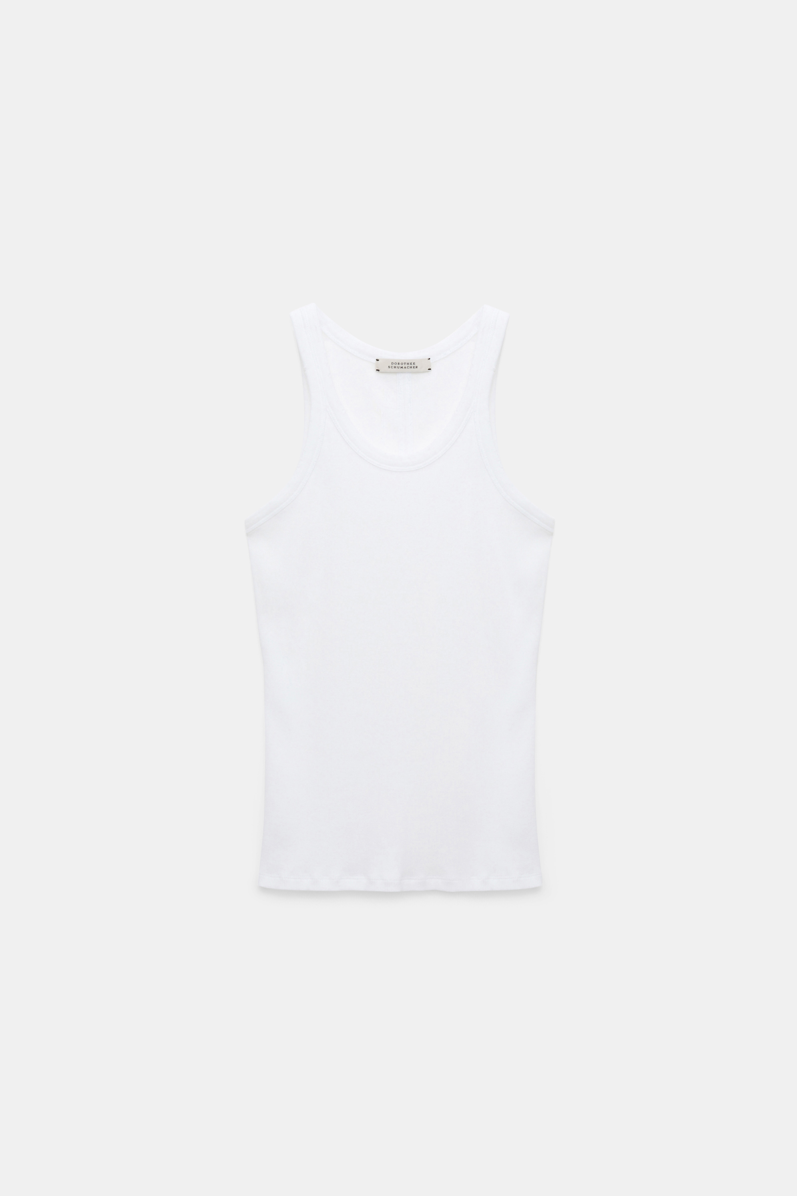Dorothee Schumacher Ribbed cotton tank top pure white