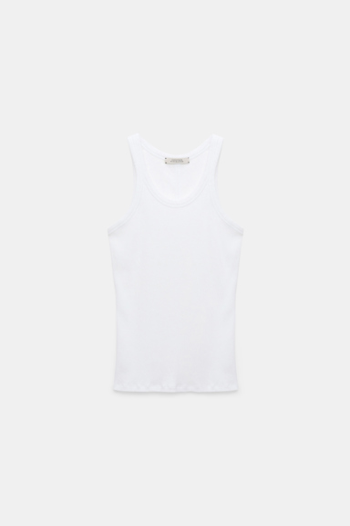 Dorothee Schumacher Rippentop mit distressed Edges pure white