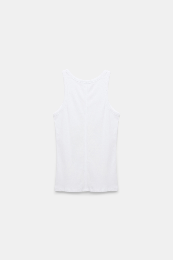 Dorothee Schumacher Ribbed cotton tank top pure white
