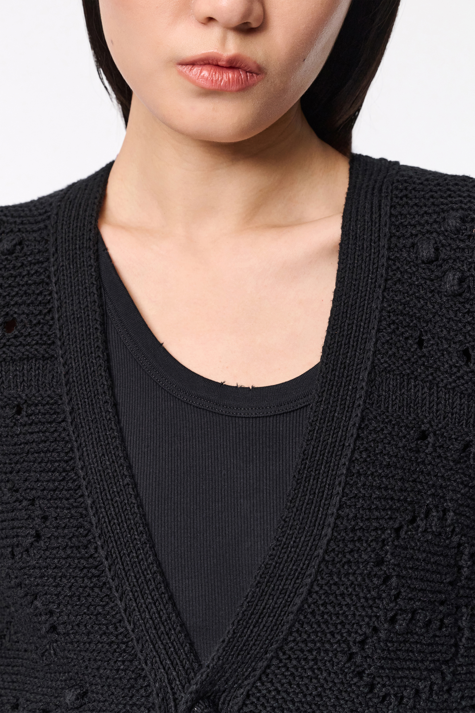 Dorothee Schumacher Ribbed cotton tank top pure black