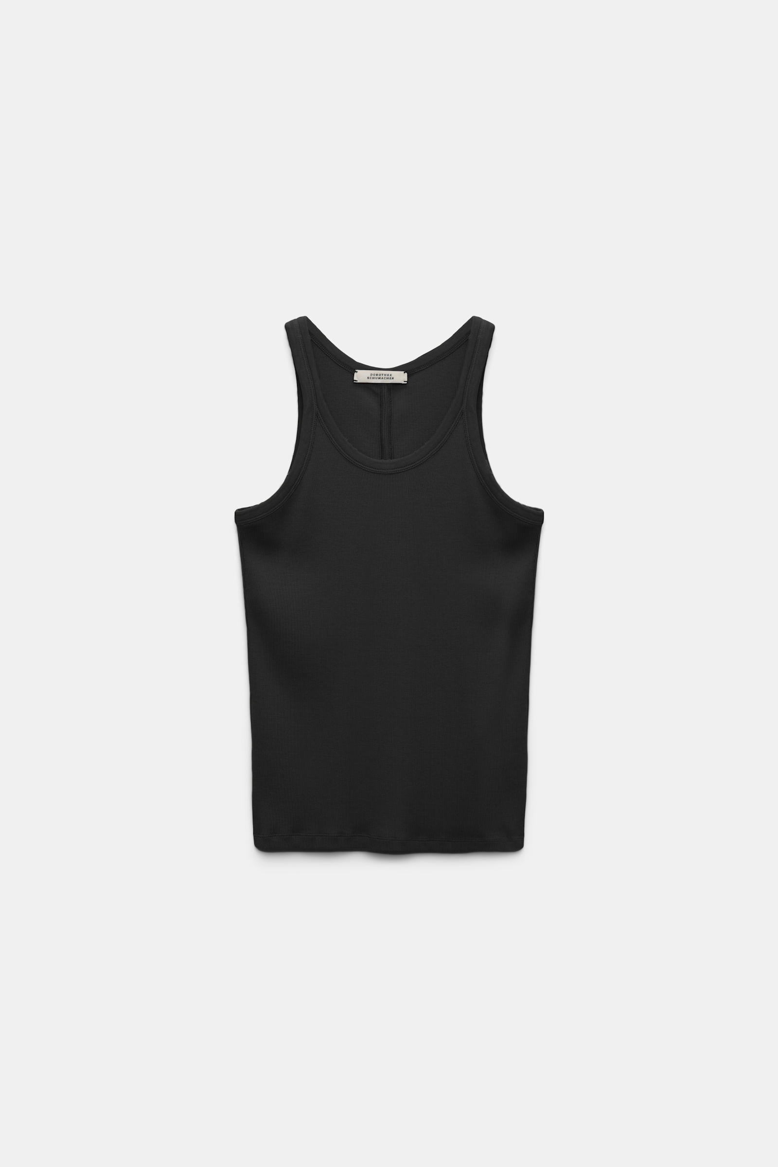 Dorothee Schumacher Ribbed cotton tank top pure black