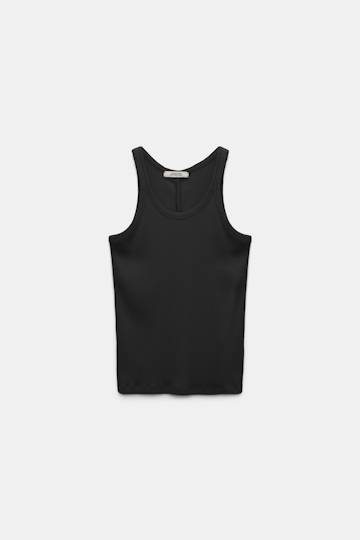 Dorothee Schumacher Ribbed cotton tank top pure black