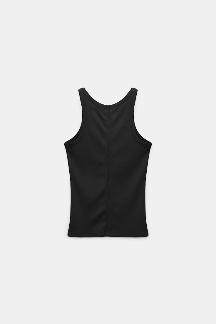 Dorothee Schumacher Ribbed cotton tank top pure black